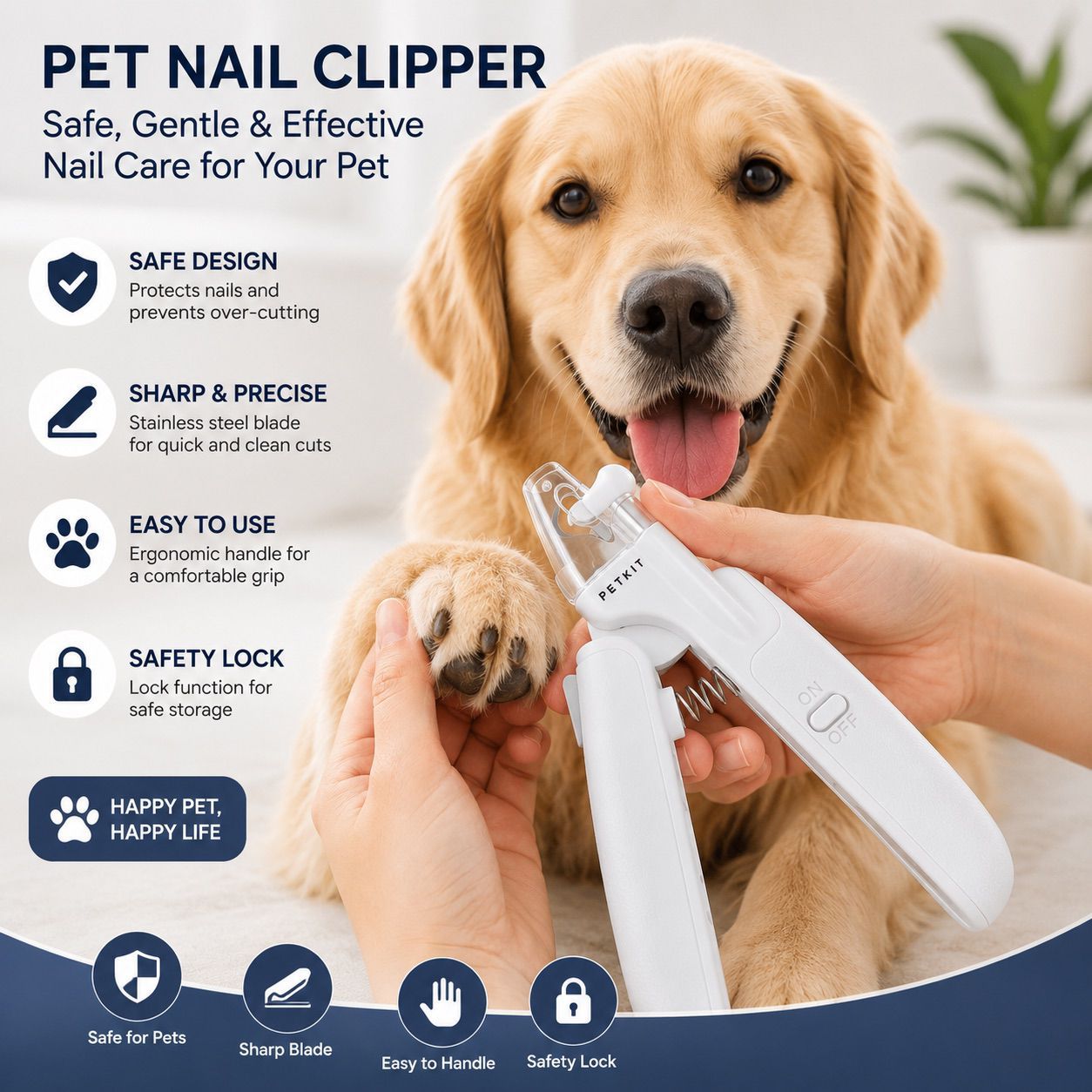 Pet Nail LED Clipper for Dogs & Cats