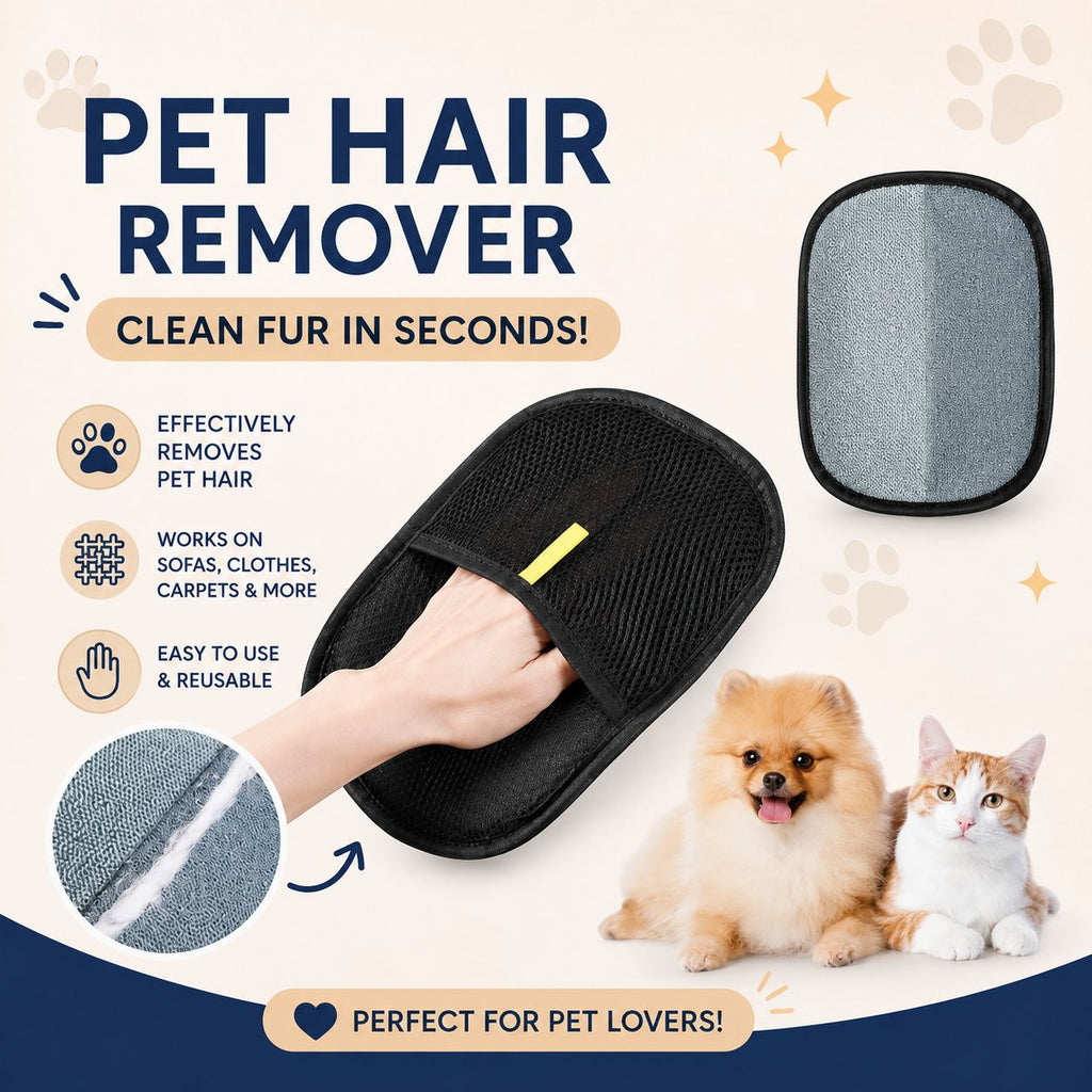 Pet Hair Remover Mitt Pet Hair Remover Gloves Deshedding Brush Glove For Dog Cat Rabbit With Long Short Curly Hair